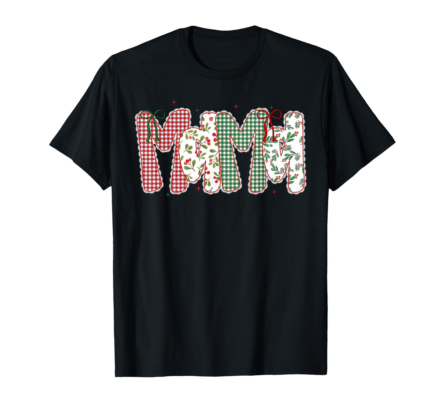Mama Coquette Bow Xmas Pajamas Holiday Merry Christmas Mom T-Shirt
