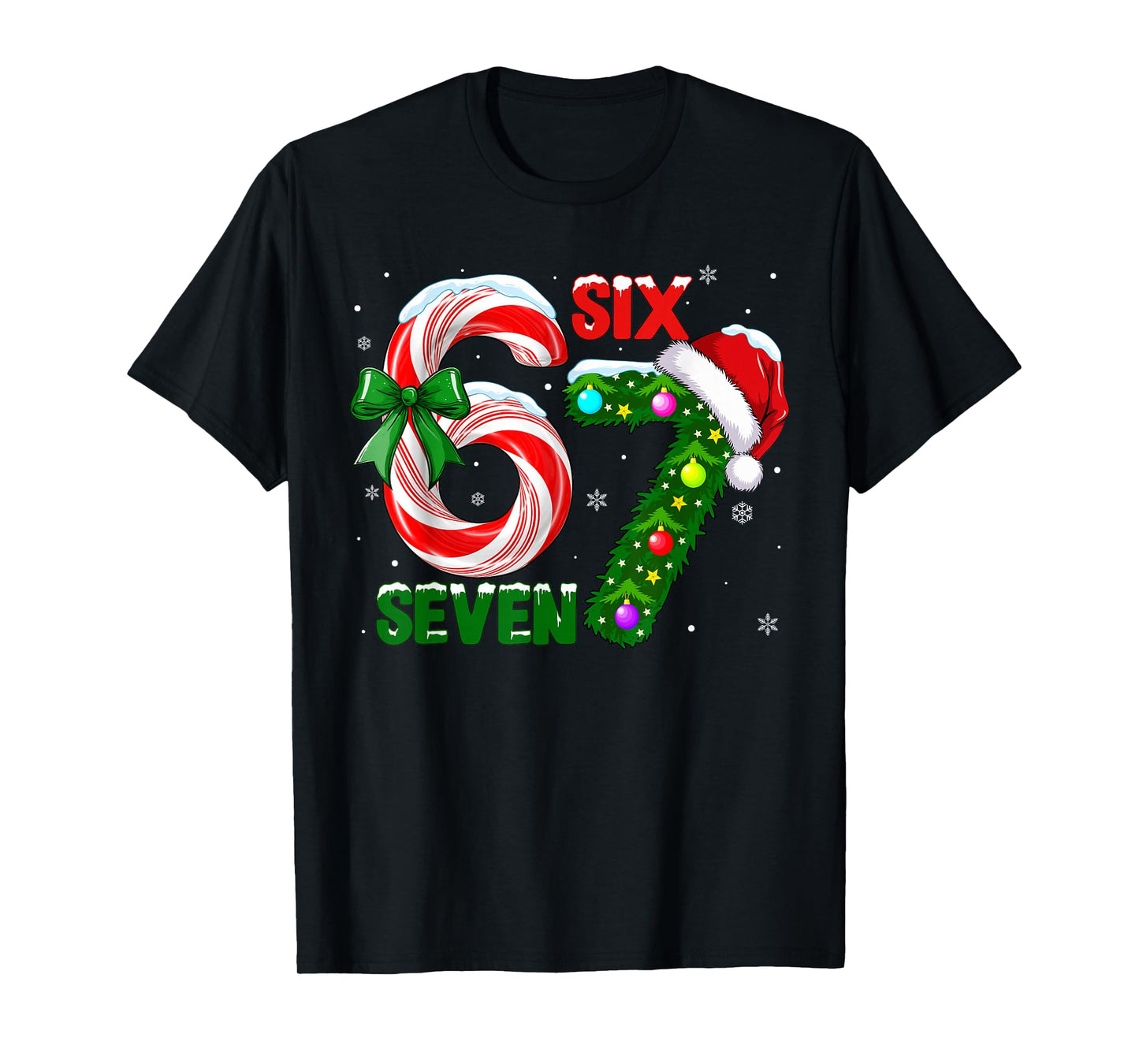 Funny 67 Christmas Shirts Boys Kids 6 7 Meme Pajamas Holiday T-Shirt