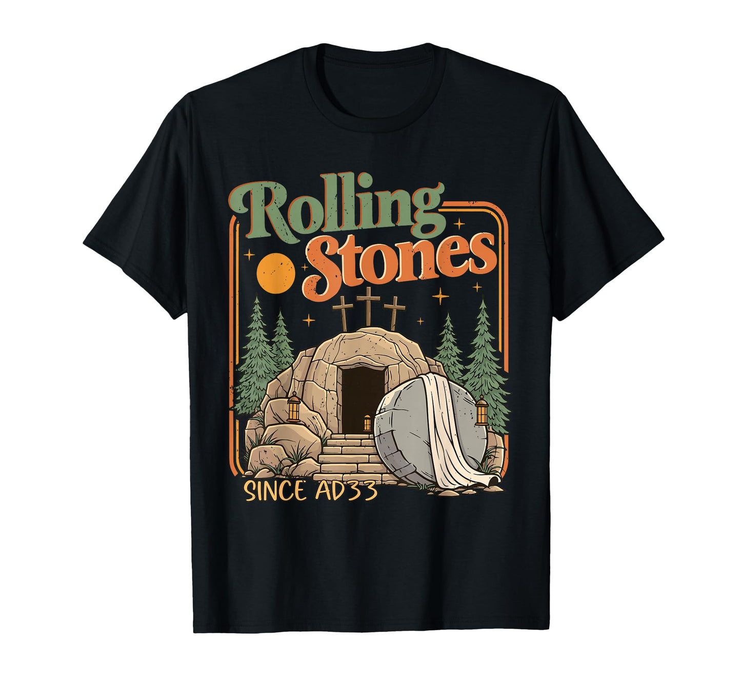 The Stone was Rolled Away He is Alive Retro Christian Easter T-Shirt