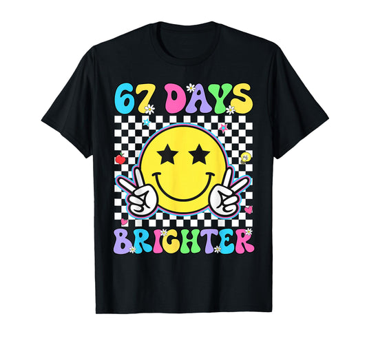 67th Day of School Shirt 67 Days Brighter Teacher Boys Girls T-Shirt