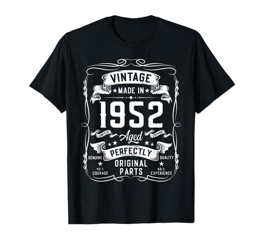 Vintage 1952 74yr 74th Birthday Gifts for Men 74 Years Old T-Shirt