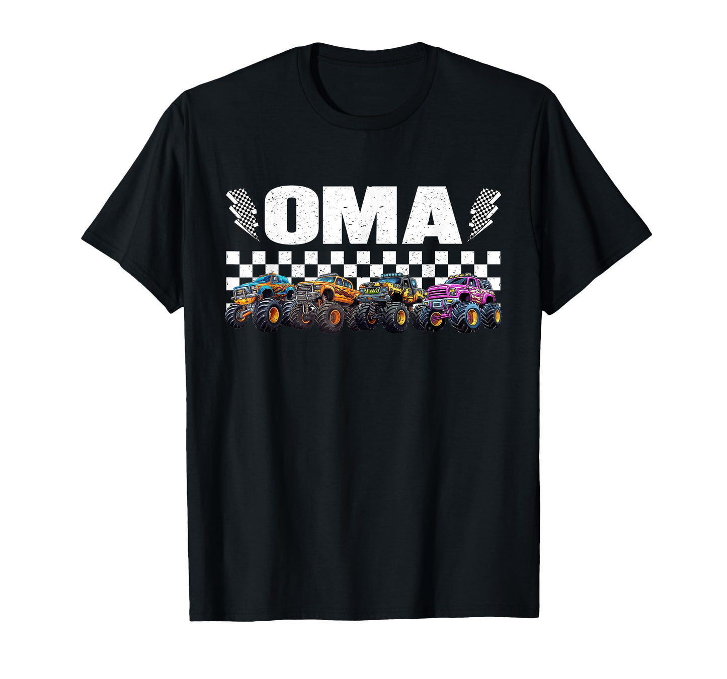 Oma Retro Monster Truck Family Crew Birthday Matching T-Shirt