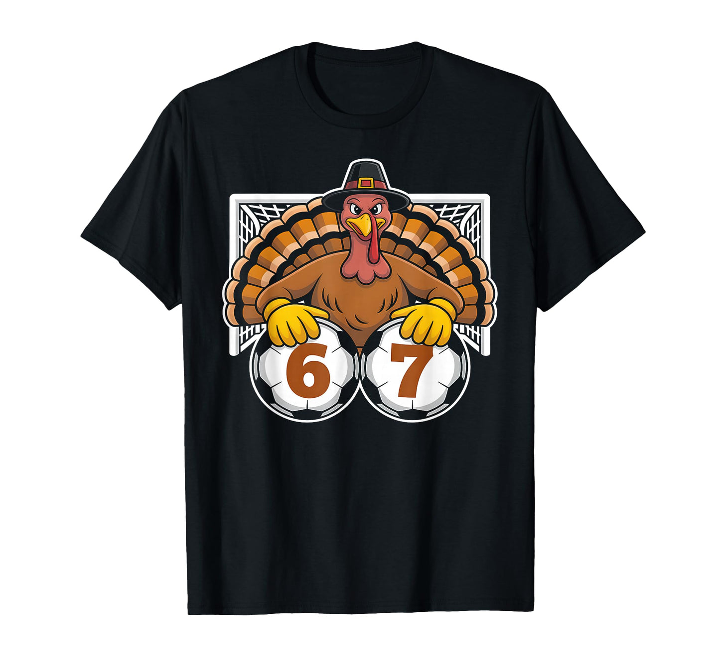 Turkey Soccer 67 Meme Funny Thanksgiving Sports Design T-Shirt