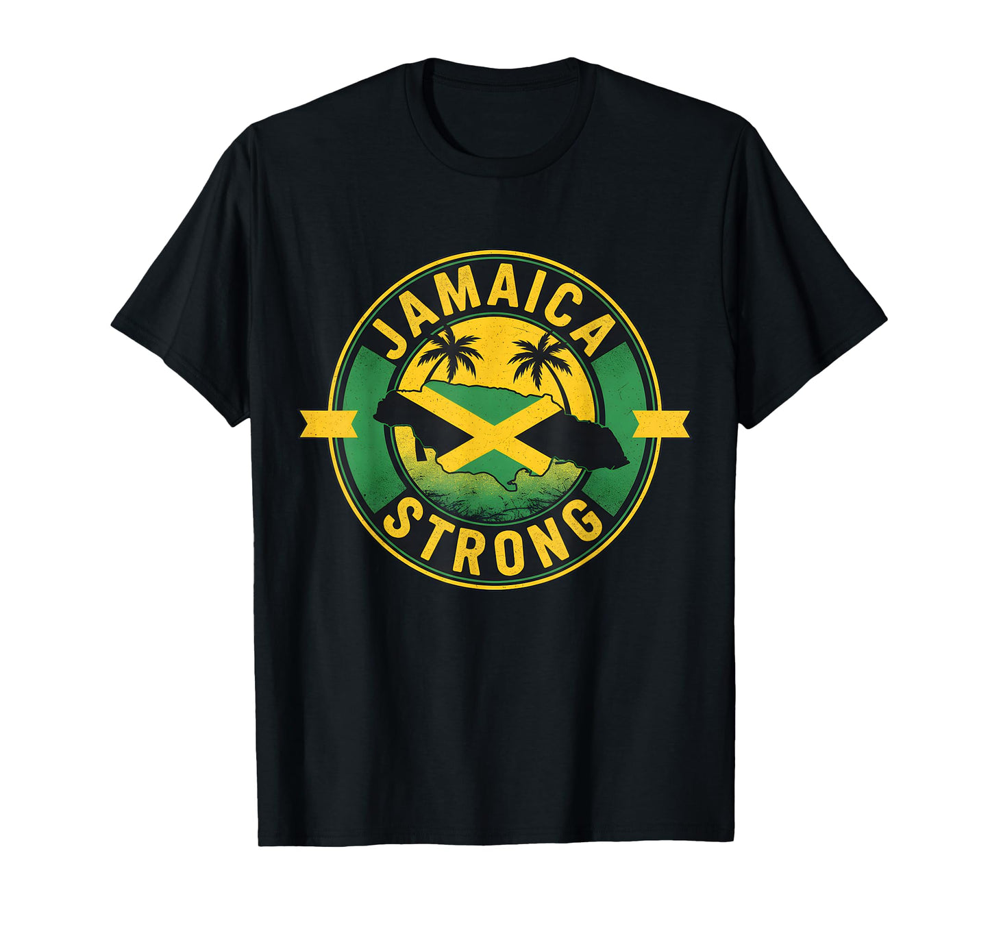 Jamaica Strong I Love Jamaican Flag Heart Women Men T-Shirt