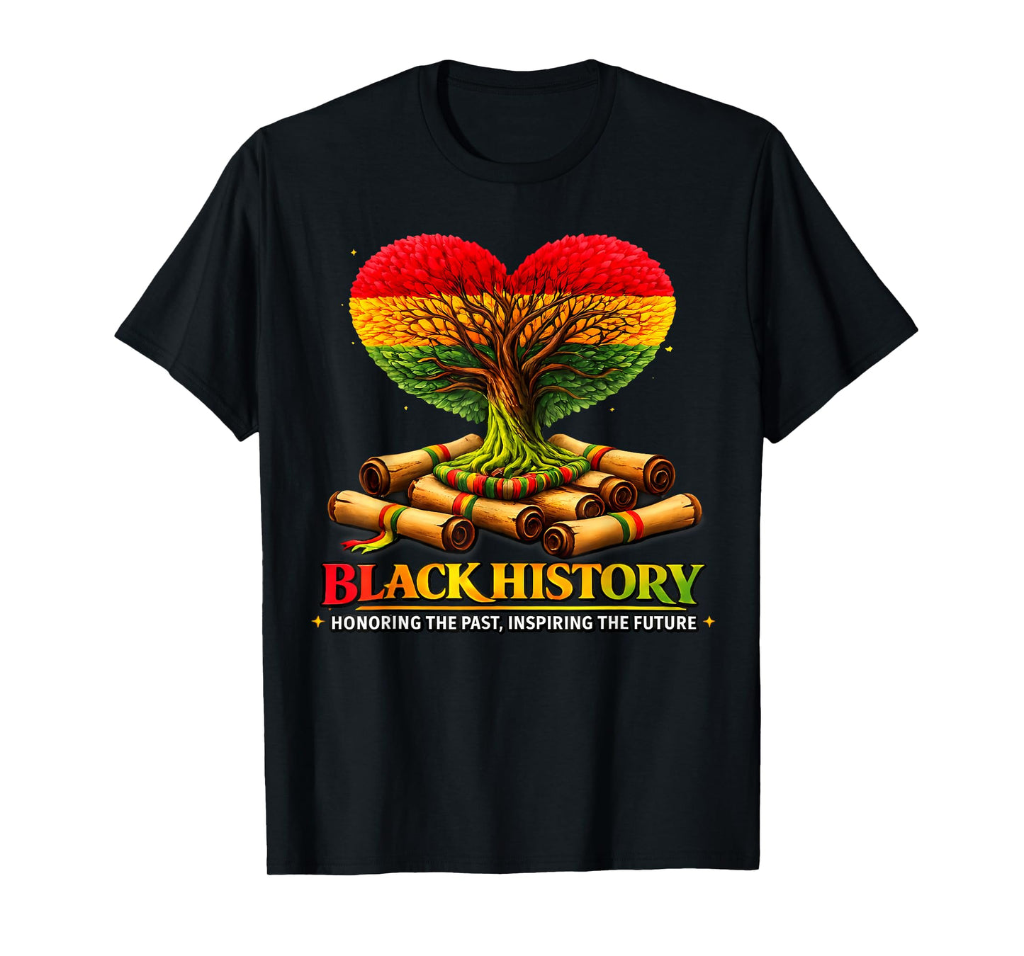 Honoring Past Inspiring Future Black History Month Fist Tree T-Shirt