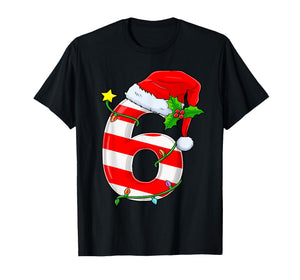Fun Six Seven 6 7 Meme Candy Cane Lights Santa Christmas T-Shirt