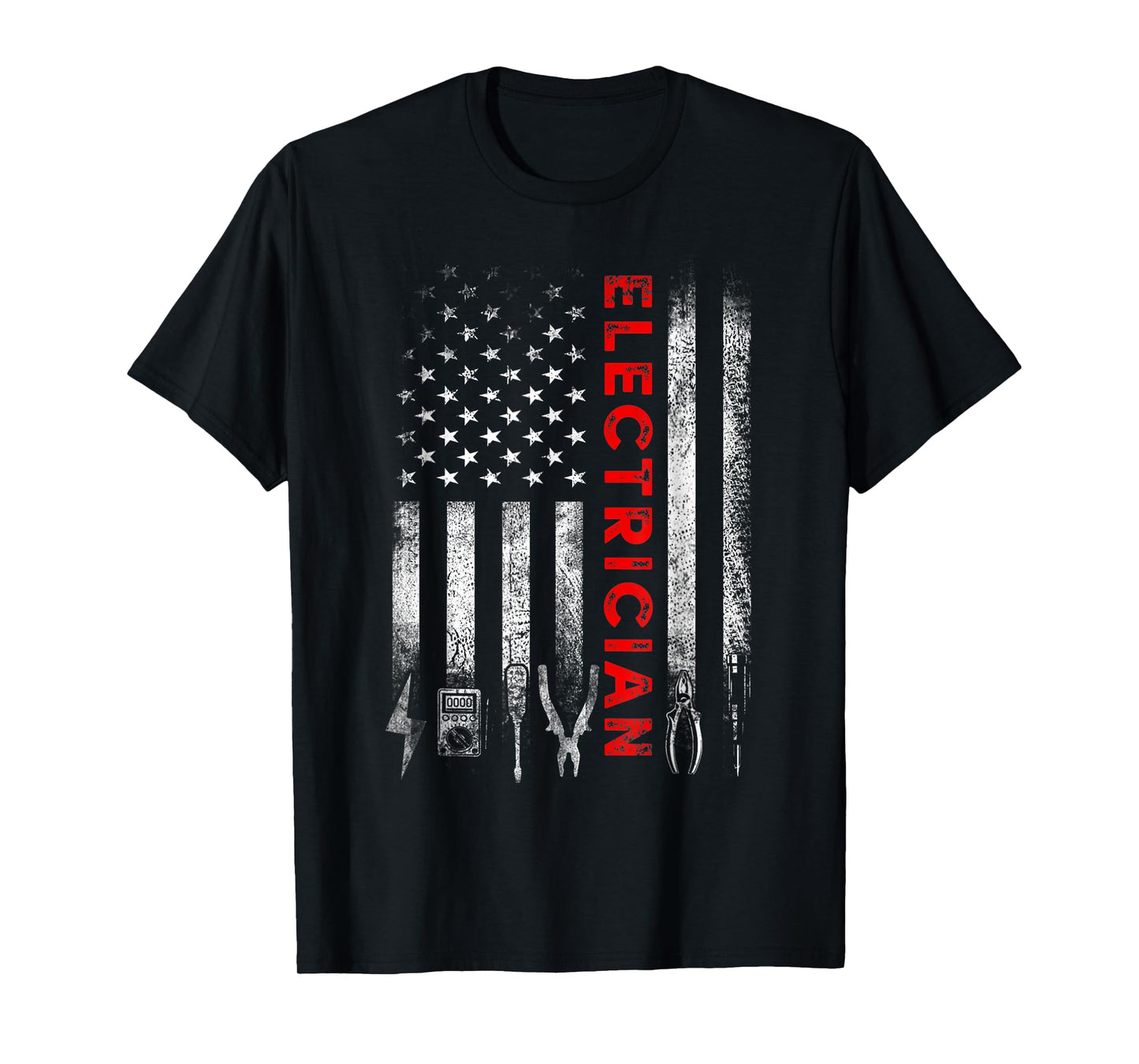 Patriotic Electrician American Flag Fathers Day T-Shirt