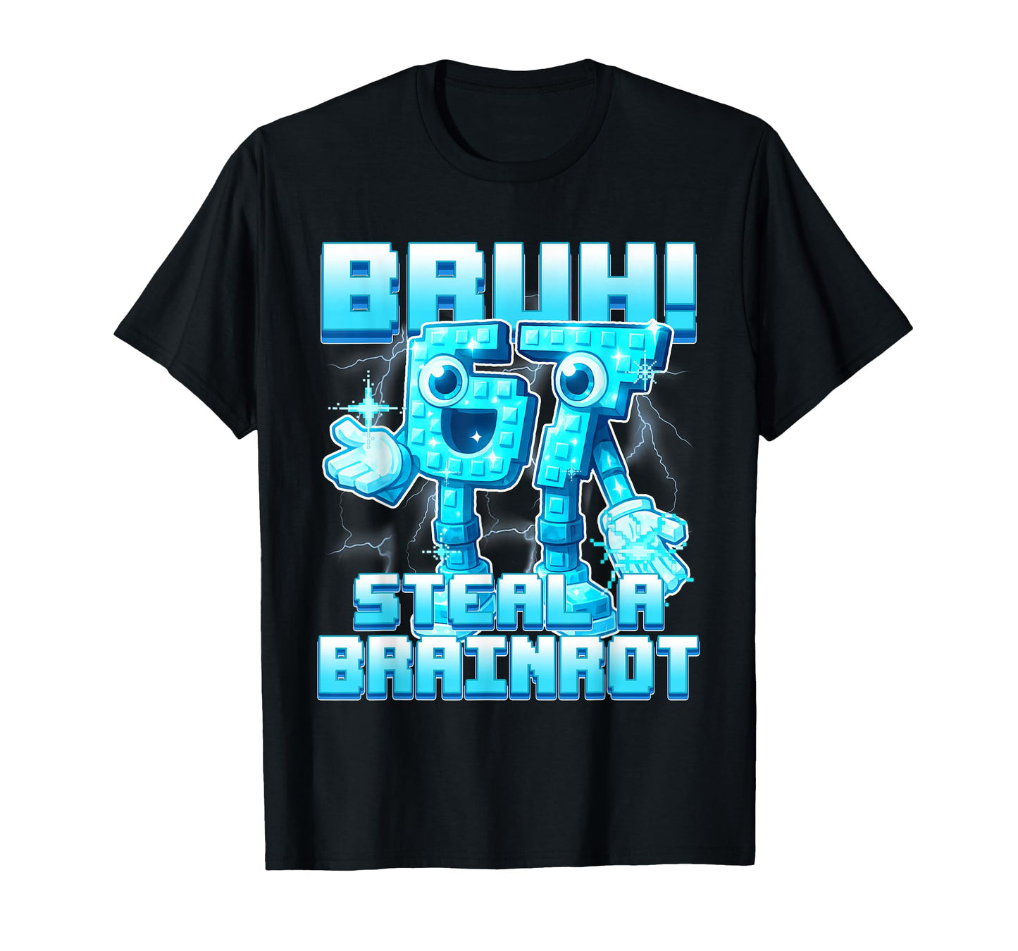 Bruh 67 Six Seven 6-7 Funny Brainrot Meme for Kids Teens T-Shirt
