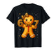Christmas Funny Gingerbread Six Seven 67 Leopard Bow Girl T-Shirt
