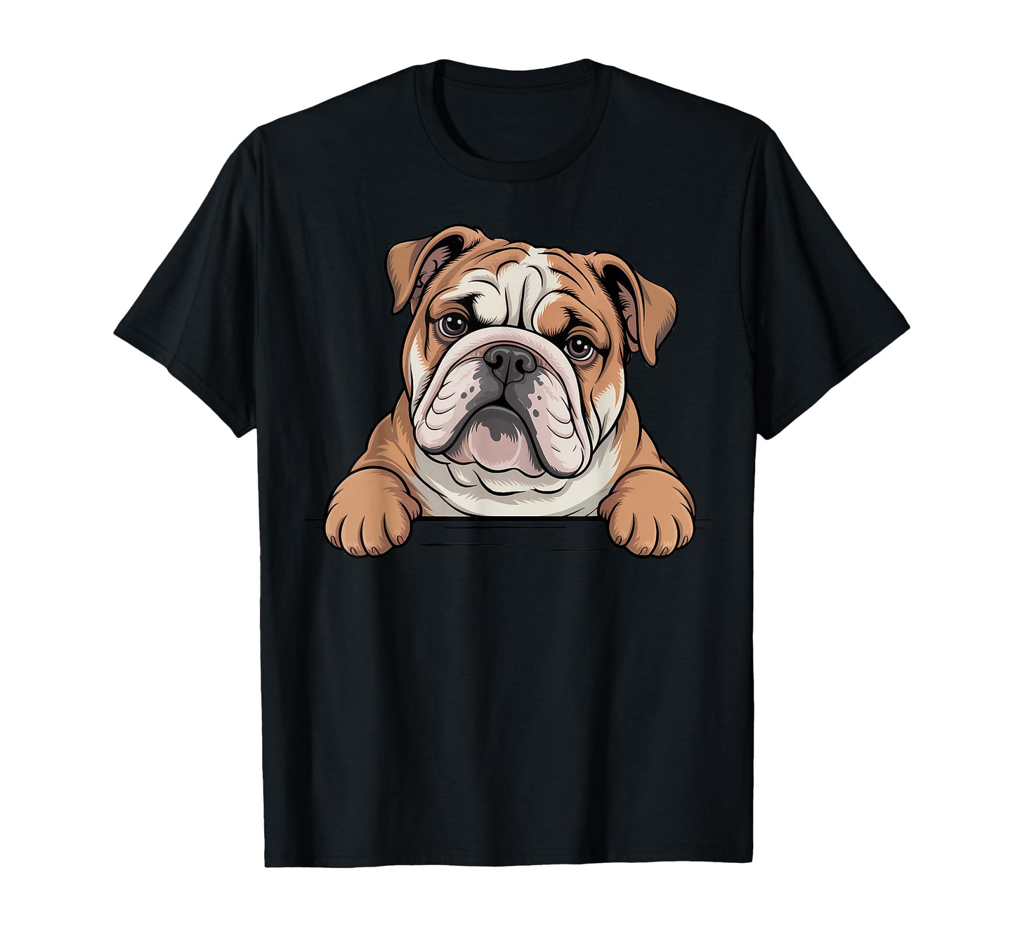 English Bulldog Funny Peeking Pocket Puppy Dog Lover T-Shirt