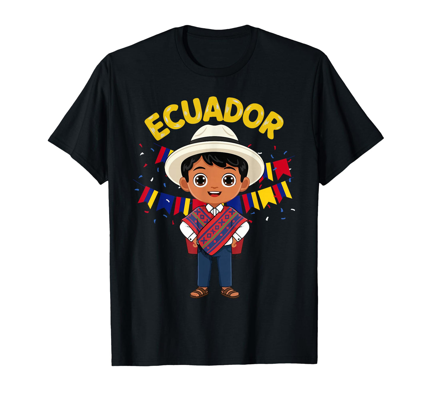 Ecuador Ecuadorian Boy Traditional Outfit Wear Flag Heritage T-Shirt