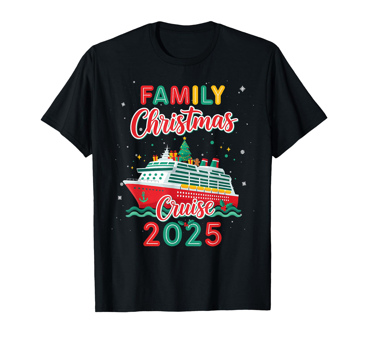 Family Christmas Cruise 2025 Matching Family Pajamas Xmas T-Shirt