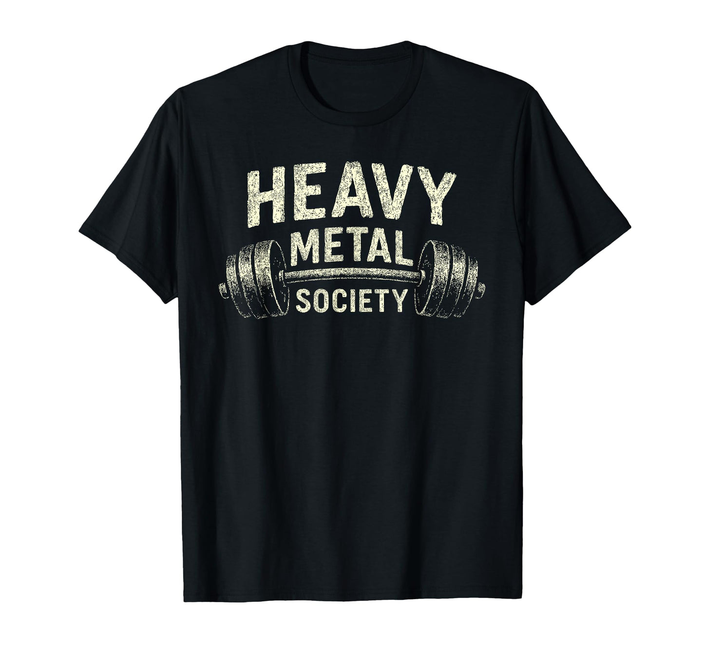 Heavy Metal Society, Vintage Gym Barbell Lifter T-Shirt