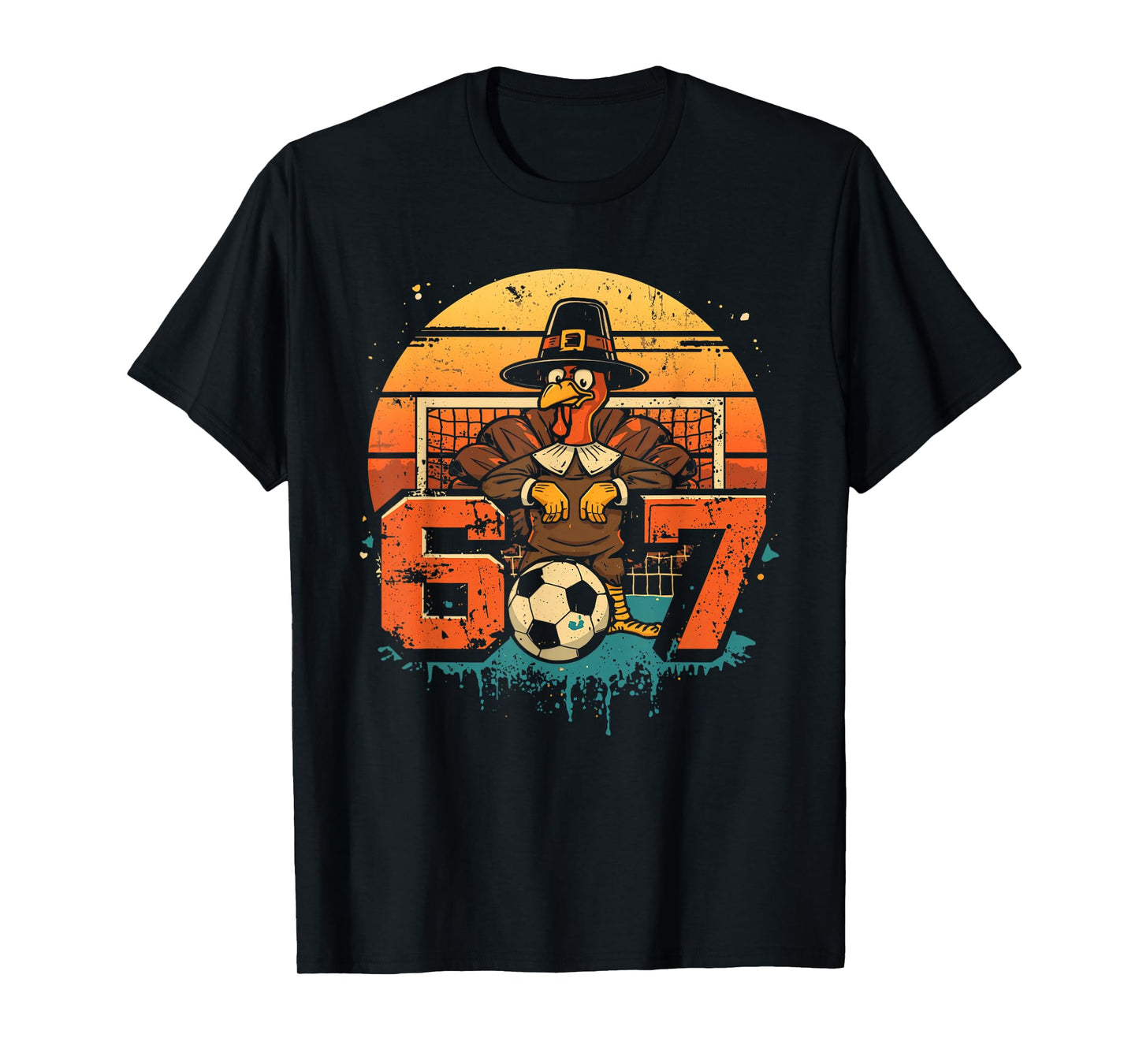 67 Turkey Soccer Six Seven Funny Thanksgiving 2025 Kids Boys T-Shirt