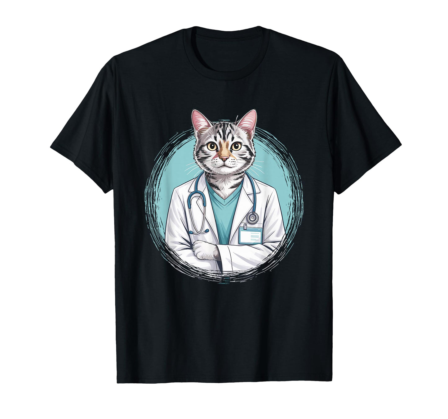 Feline Veterinarian Cat Doctor Stethoscope Medical T-Shirt