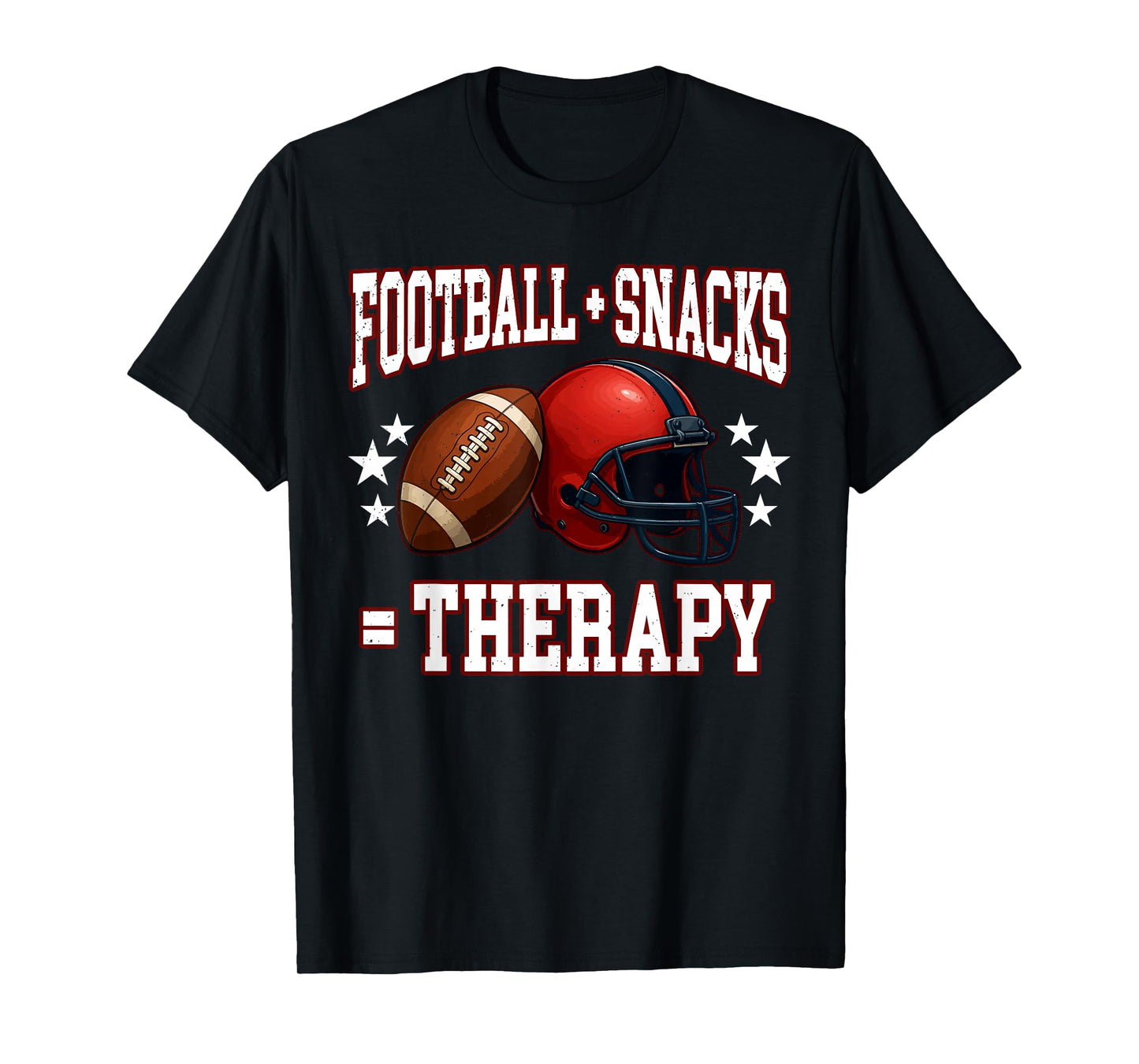 Football Snacks Therapy Funny Sport Fan Player Game Day T-Shirt