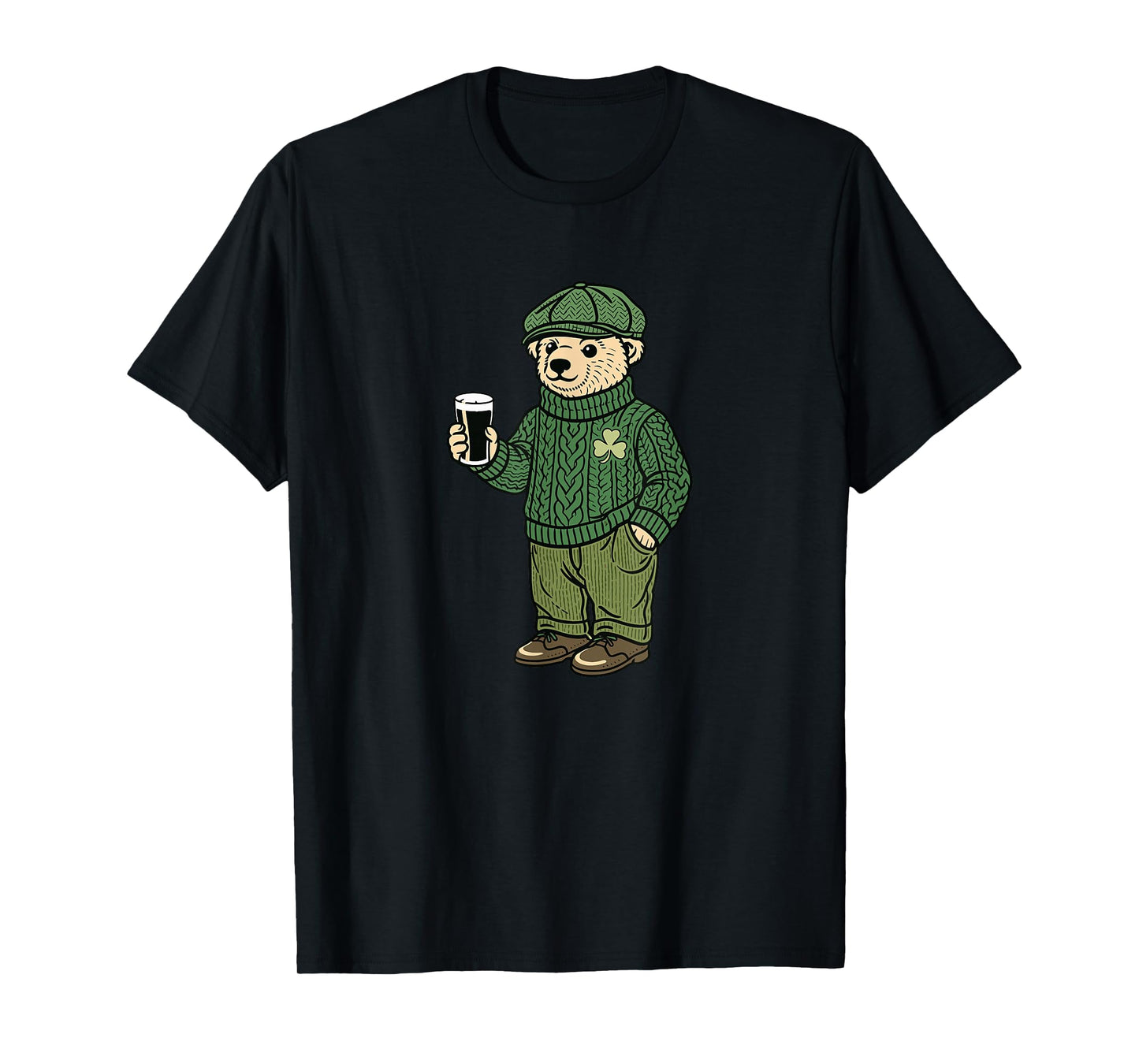 Irish Bear St Patrick's Day Pint Shamrock Sweater T-Shirt