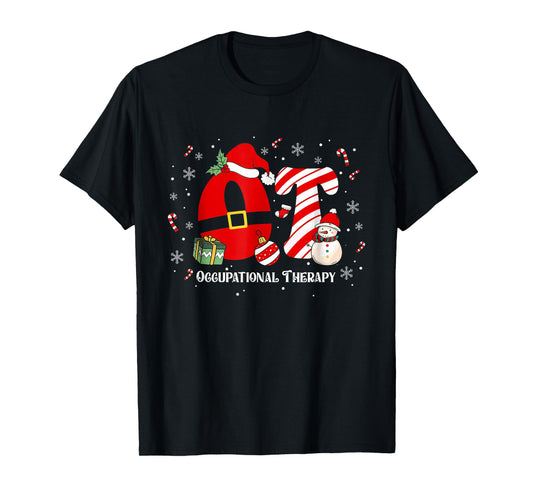 Funny Ot Nurse Occupational Therapy Santa Christmas Pajama T-Shirt