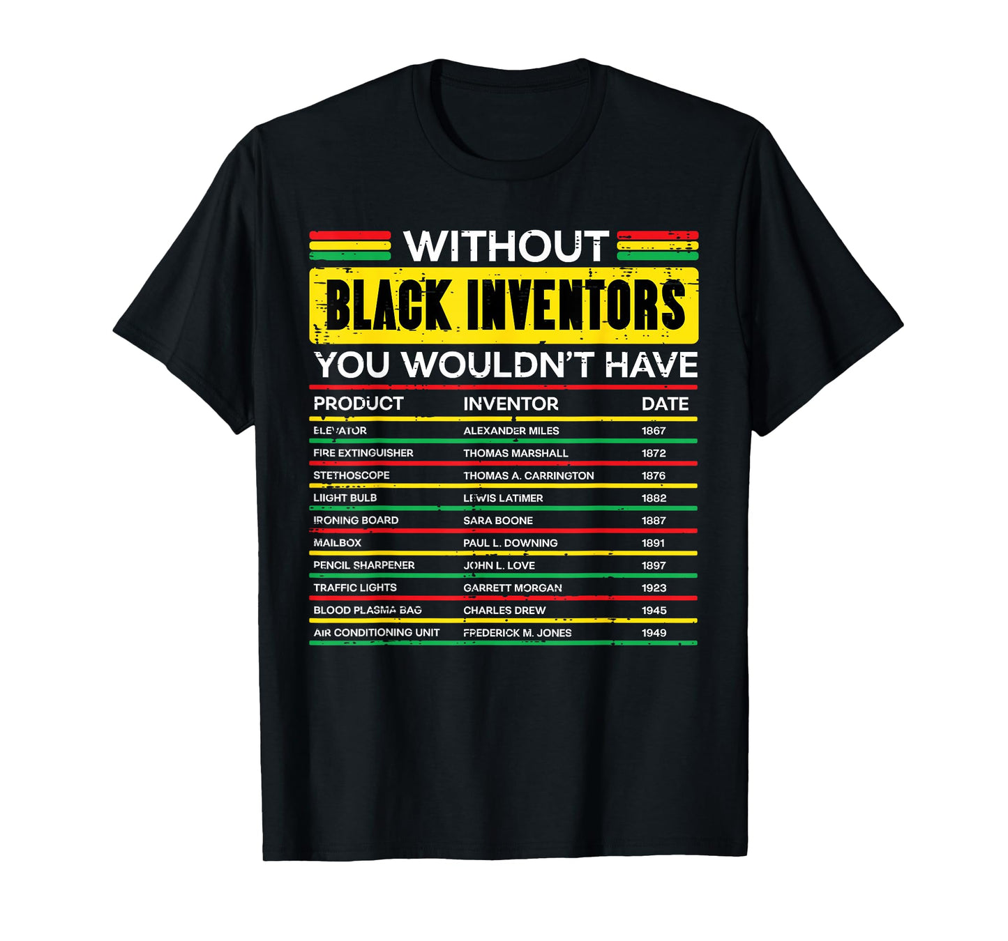 Without Black Inventors History Month African Men Women Kids T-Shirt