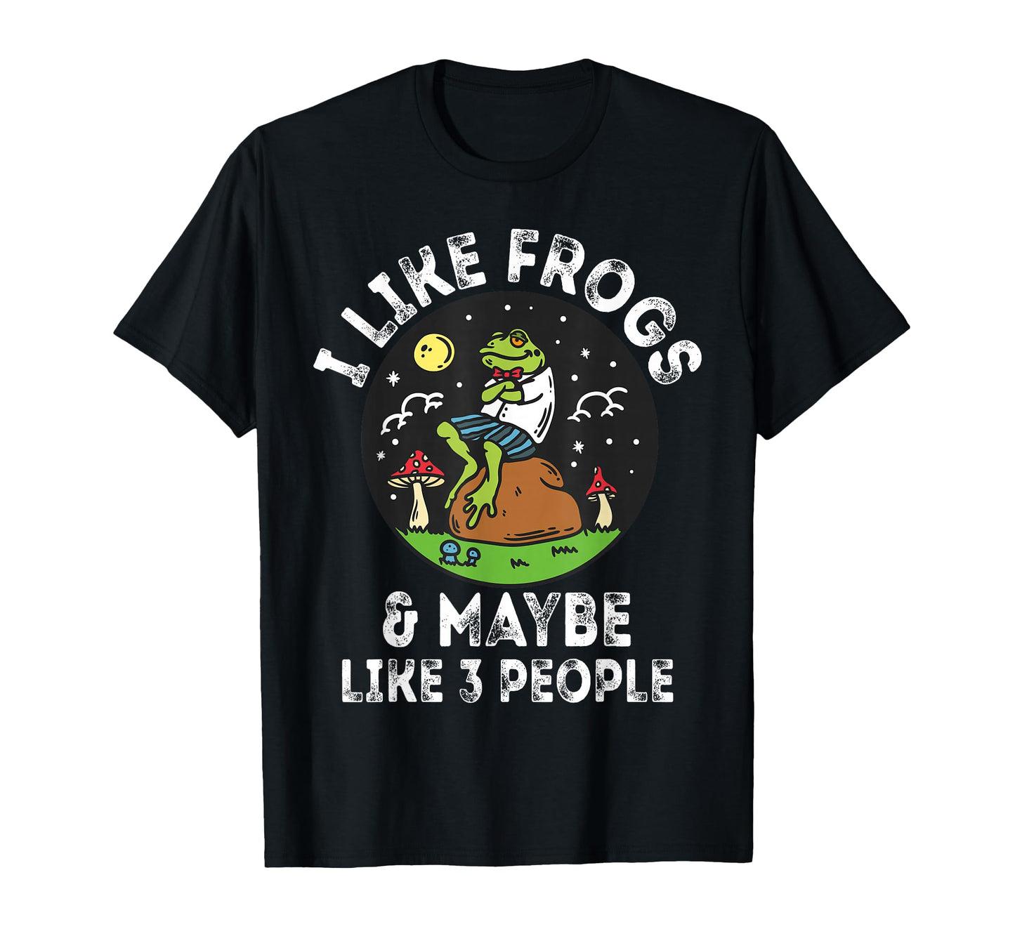 I Like Frogs and Maybe 3 People Frog Lover Retro Vintage Men T-Shirt