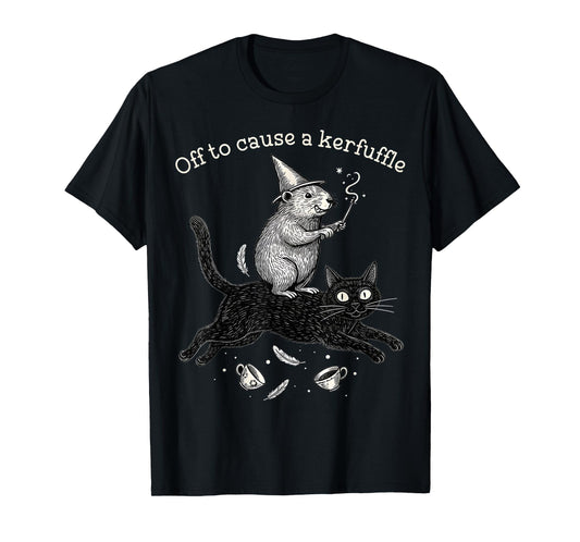 Whimsical Capy Wizard Off to Cause A Kerfuffle Meme Cat T-Shirt