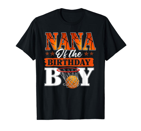 Basketball Nana of The Birthday Boy Family Matching T-Shirt