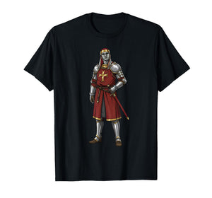 King Baldwin IV Floral Mask Medieval Art Crusader T-Shirt