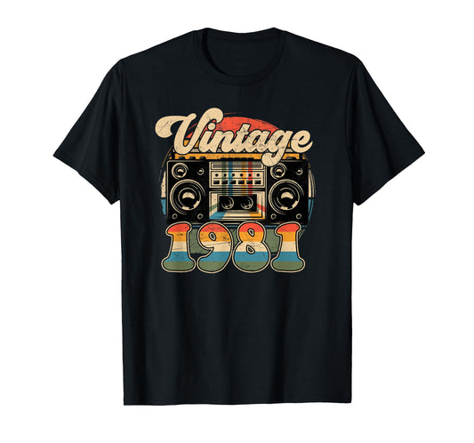 45th Birthday Retro Vintage 1981 Men Women T-Shirt