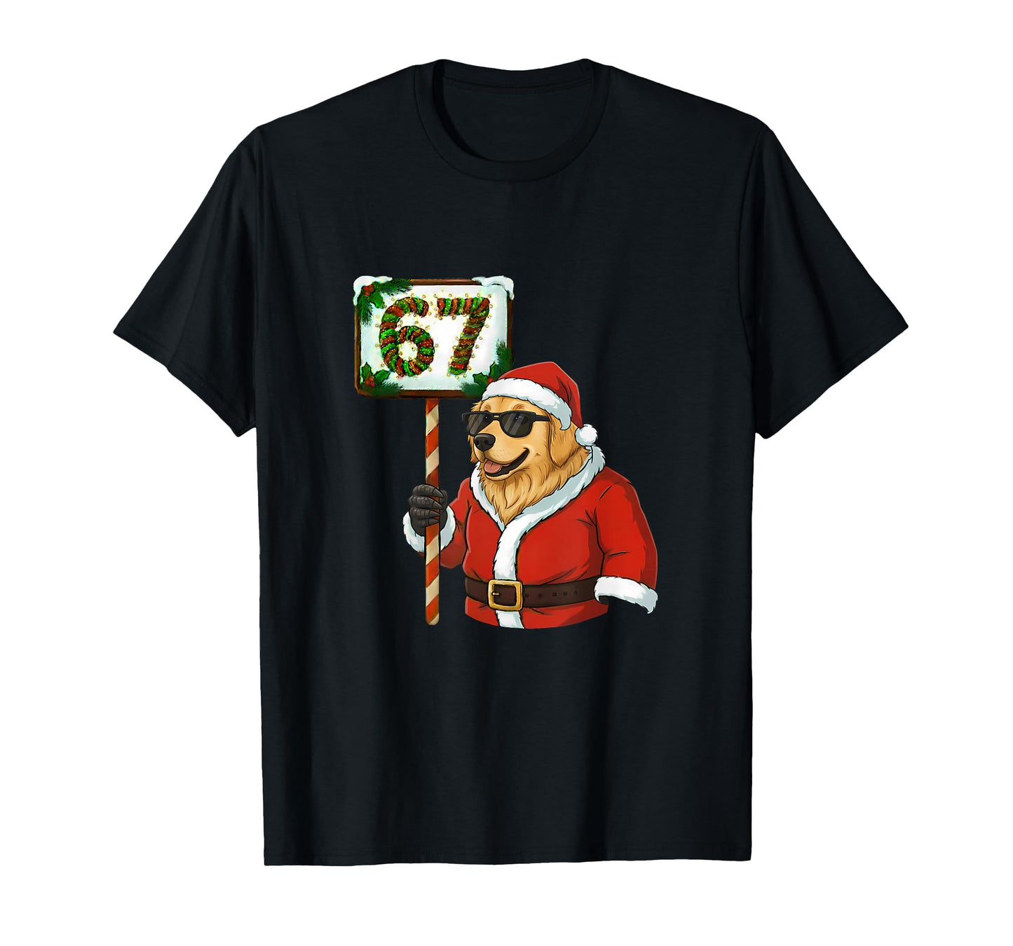 67 Meme Funny 6-7 Christmas Golden Retriever Dog Lover T-Shirt