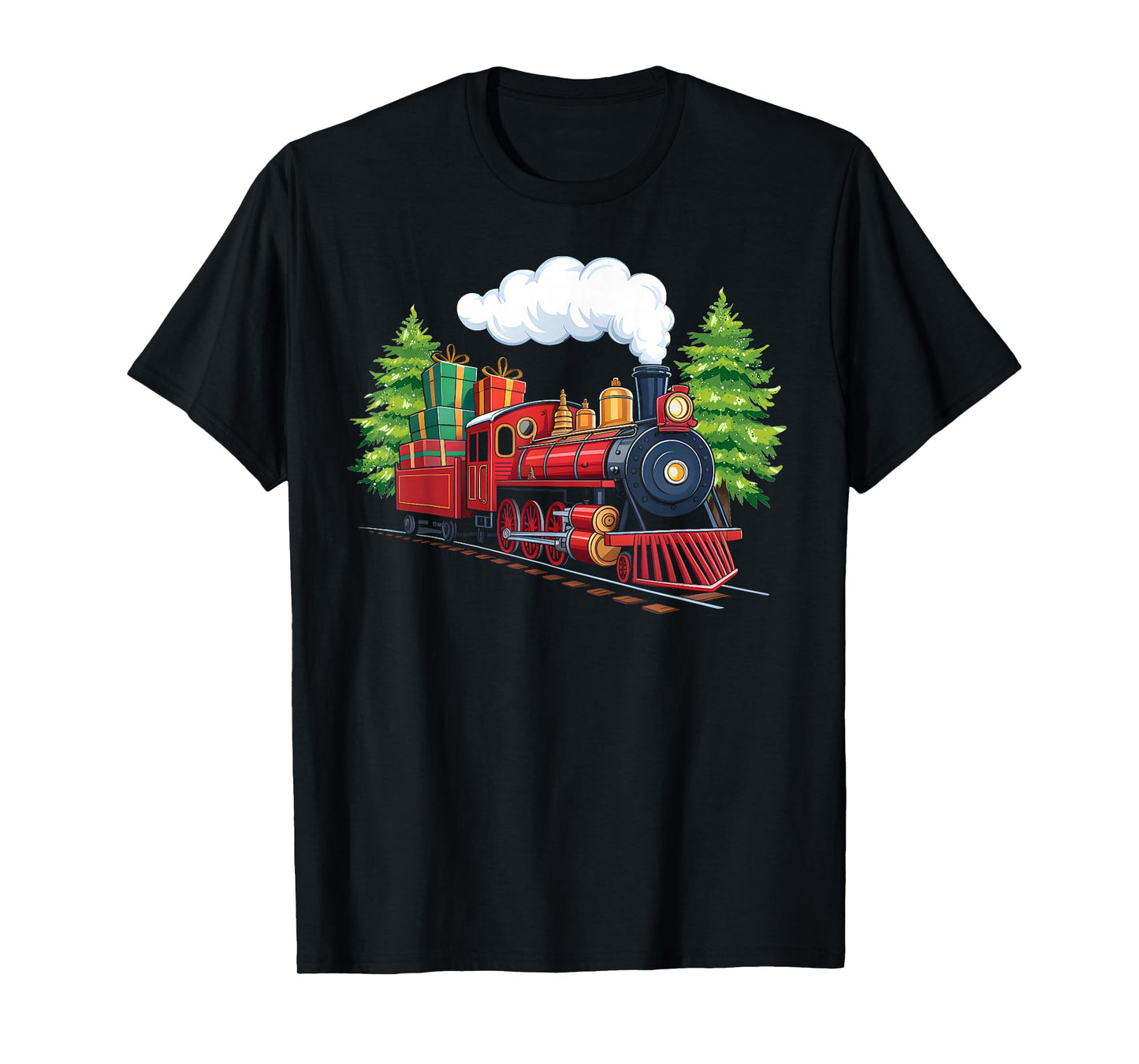 Vintage Christmas Train Xmas Pajamas Train Lover Railroad T-Shirt