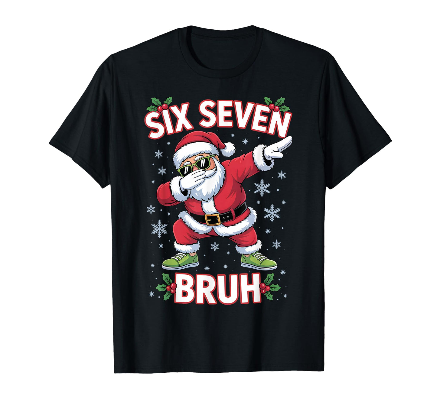 Funny Six Seven Bruh 67 Christmas Santa Dabbing Xmas Boy Kid T-Shirt