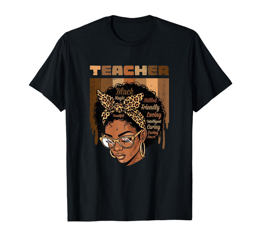 Black History Teacher Afro Woman African American Women T-Shirt