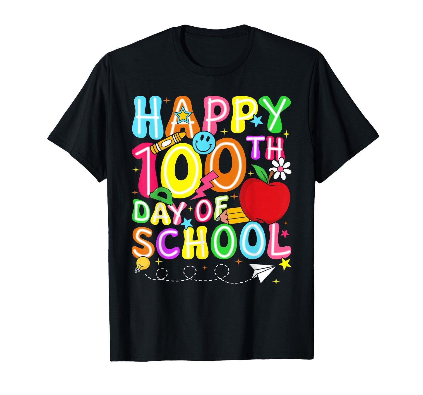 Groovy Happy 100th Day of School Teacher Mens Kids Boys T-Shirt