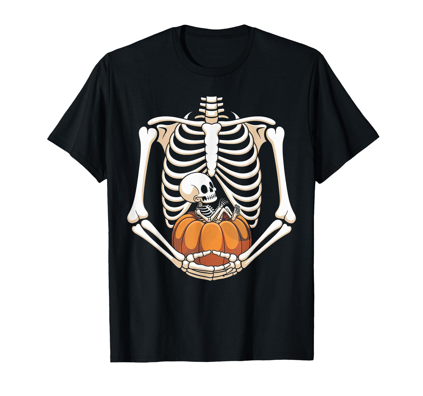 Women Skeleton Pregnancy Announcement Mom Halloween T-Shirt