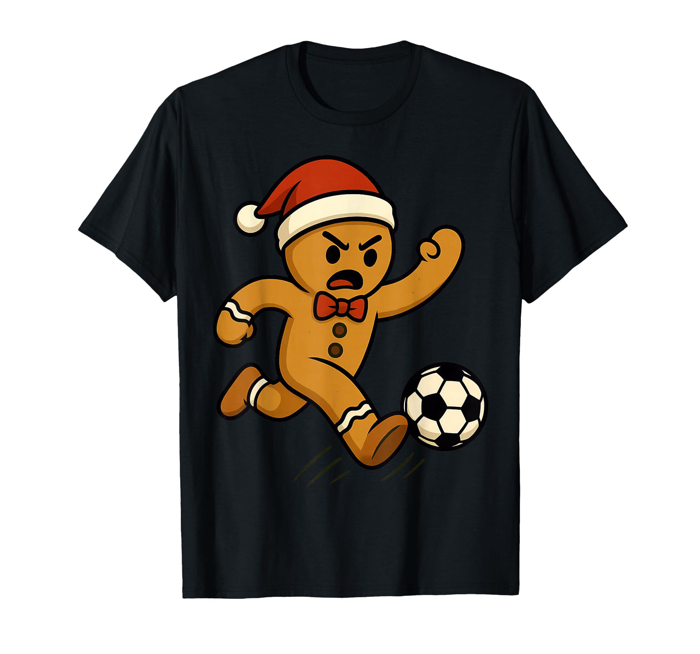 Gingerbread Soccer Player Funny Christmas Kids Boys T-Shirt