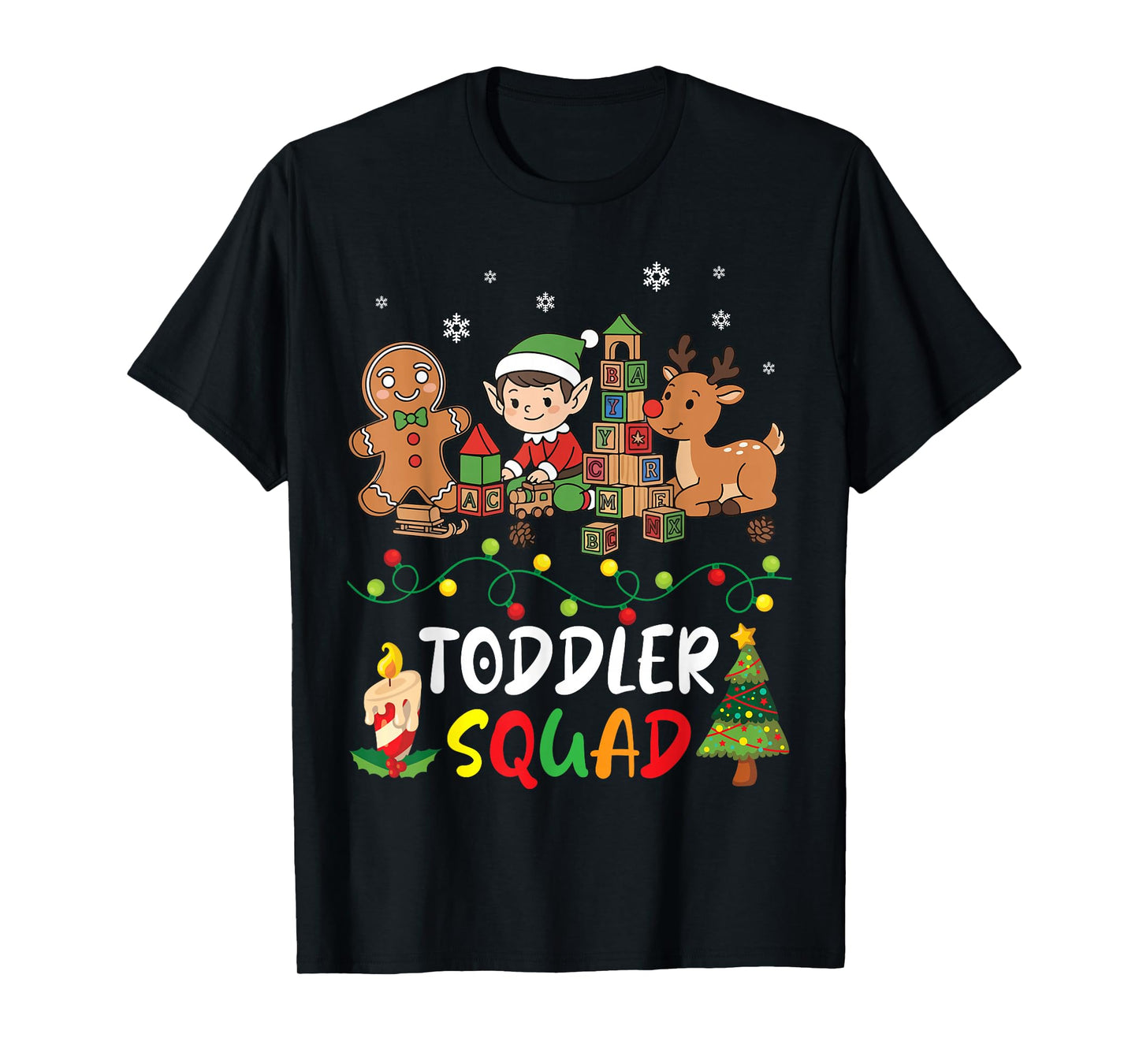 Toddler Squad Elf Reindeer Students Merry Christmas Teacher T-Shirt