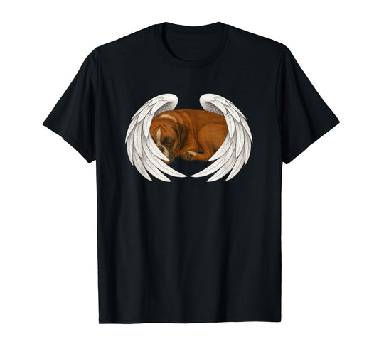 Boxer Dog Memorial Sympathy Loss of Dog Angel Wings T-Shirt