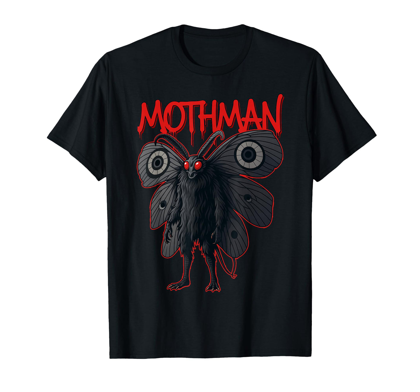 Mothman Cryptid Art Red Eyes Urban Legend Horror Halloween T-Shirt
