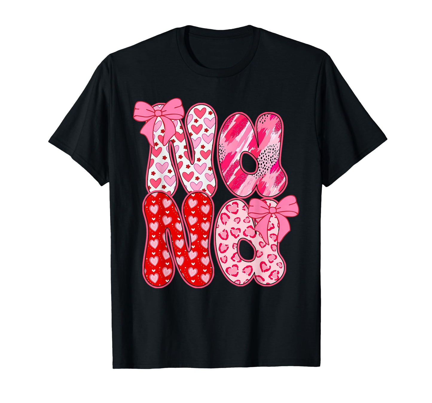 Nana Coquette Bow Leopard Nana Valentine Day Mother's Day T-Shirt