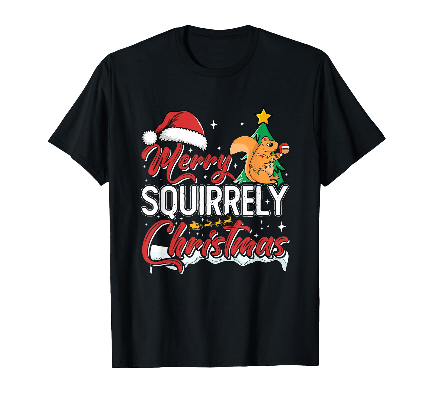 Squirrel Lover Xmas Rodent Animal Funny Christmas Squirrel T-Shirt