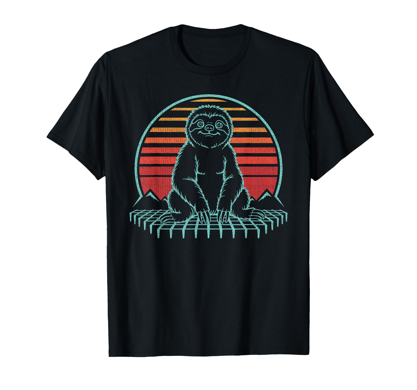 Sloth Lover Animal Retro Vintage 80s T-Shirt