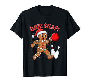 Snap Christmas Santa Gingerbread Playing Bowling Player T-Shirt