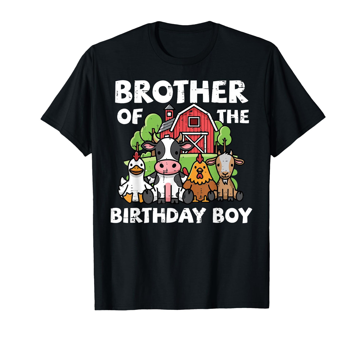 Brother of Birthday Boy Farm Animals Bday Party Boys Kids T-Shirt