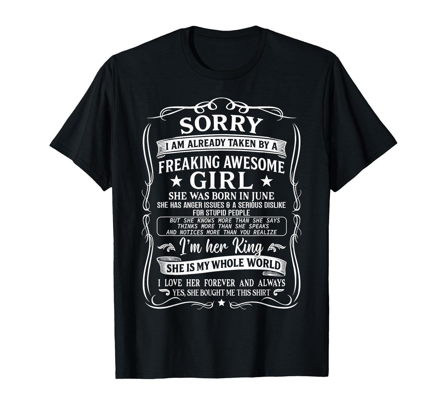 I'm Already Taken by Freaking Awesome Girl Born in June T-Shirt