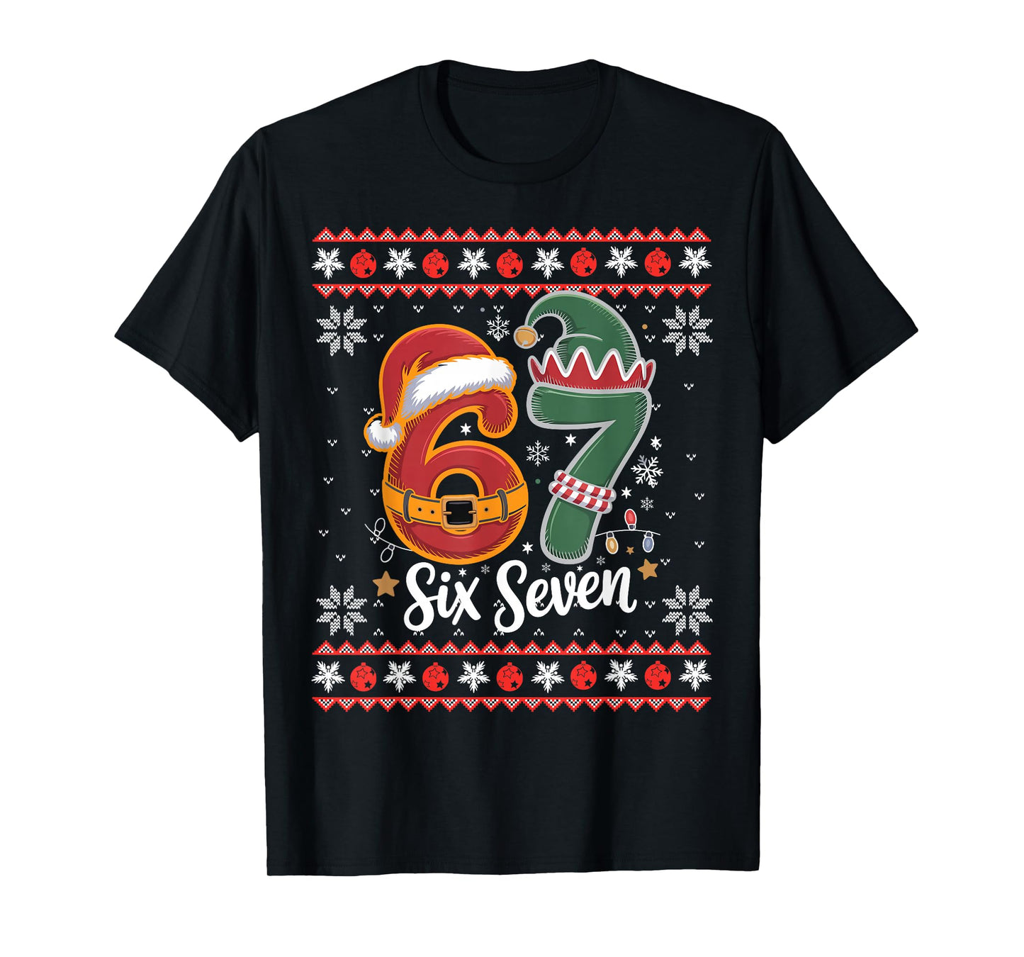 Six Seven Christmas 6 7 Ugly Christmas Sweater Boys Men Kids T-Shirt
