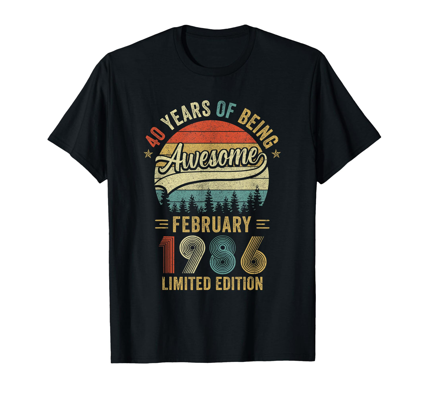 Vintage February 1986 Old 40Th Birthday Men Women T-Shirt