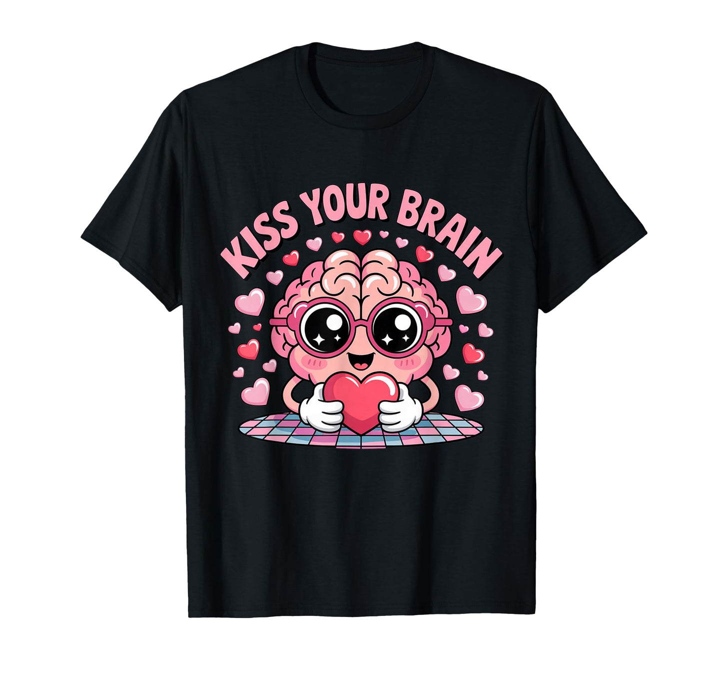 Kiss Your Brain Cute Valentine Teacher Squad Design T-Shirt