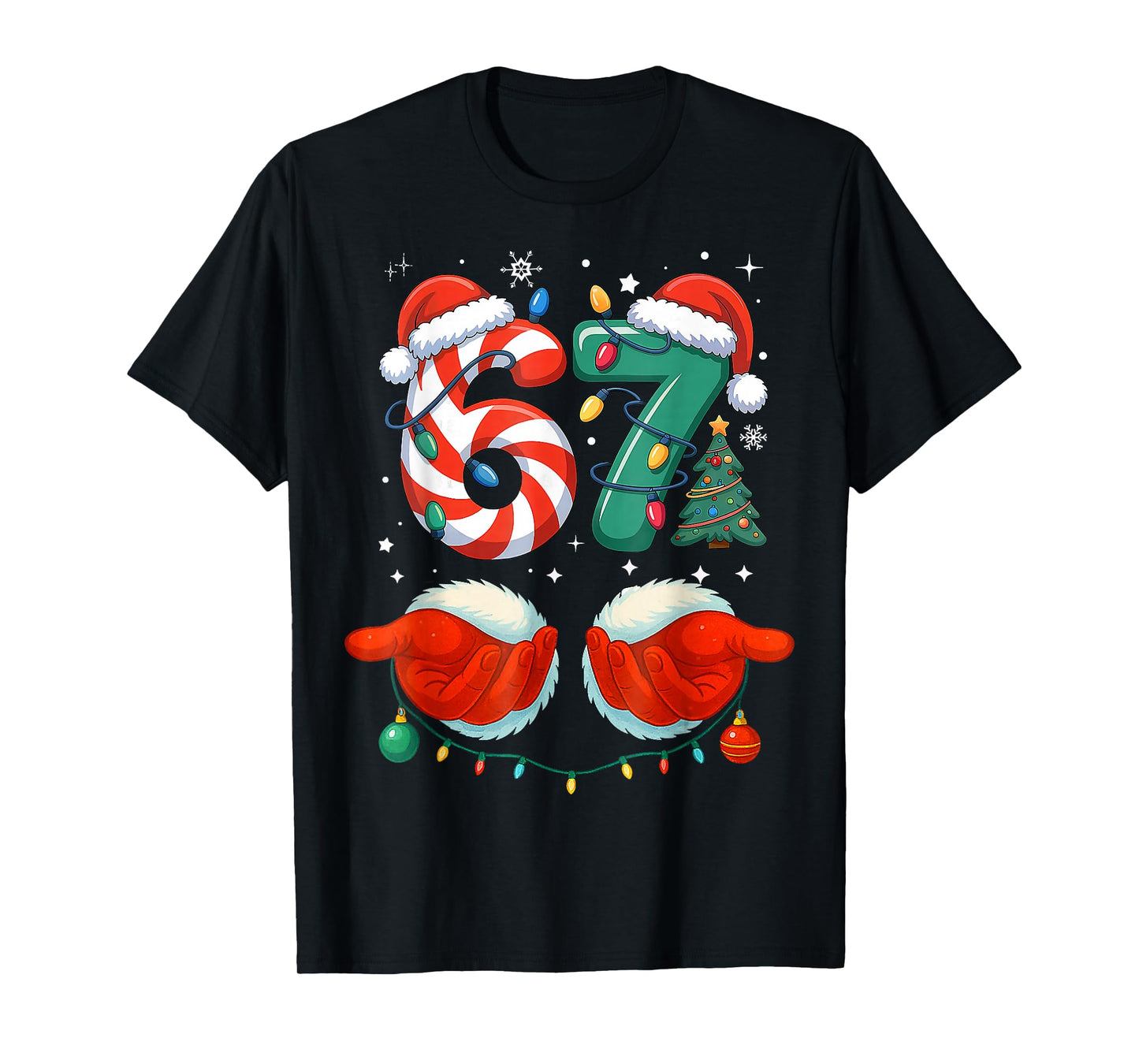 Six Seven 6 7 67 Christmas Funny T-Shirt