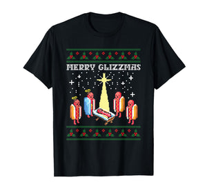 Funny Merry Glizzmas Hot Dogs Family Group Ugly Christmas T-Shirt