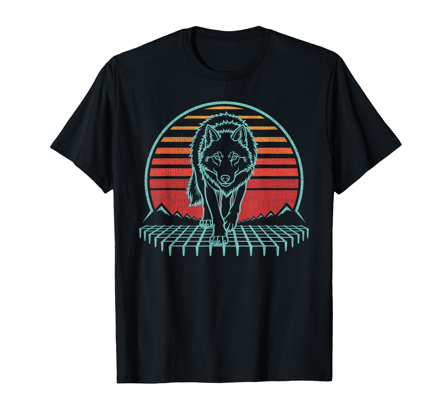 Wolf Lover Animal Retro Vintage 80s T-Shirt